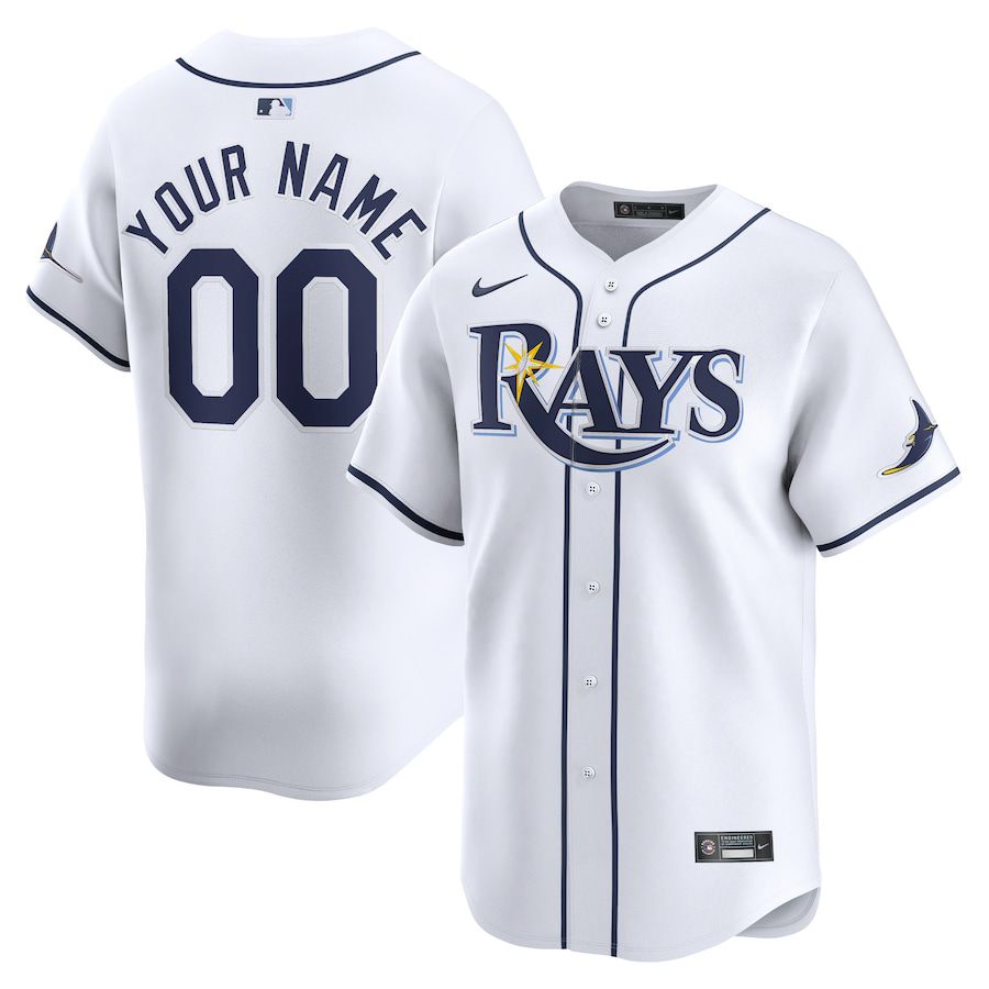 Men Tampa Bay Rays Nike White Home Limited Custom MLB Jersey->los angeles dodgers->MLB Jersey